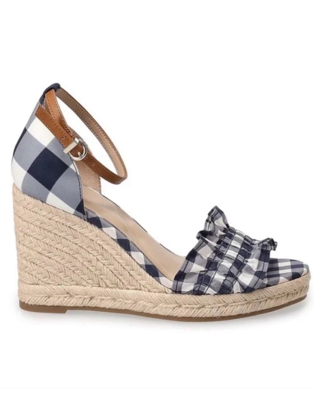 NWOB Draper James Gingham Ruffle Wedge 8
